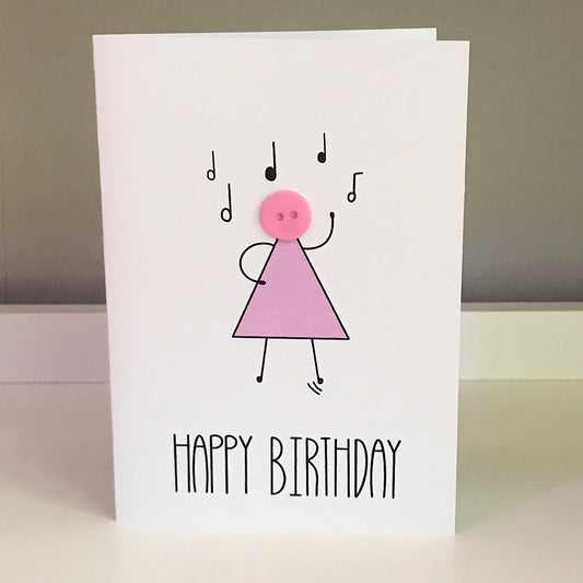 Girl, Dancing - Happy Birthday Card
