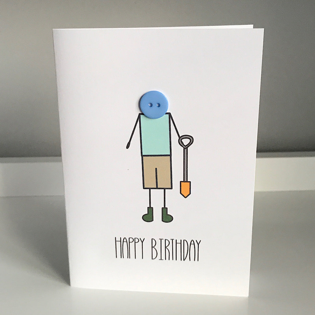 Boy, Gardener - Happy Birthday Card