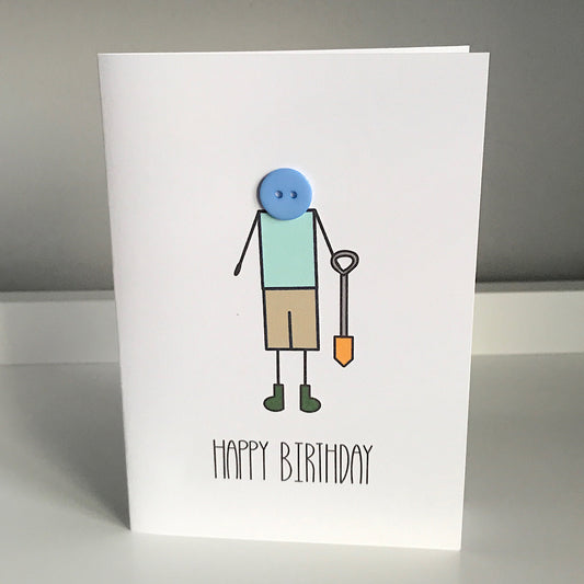 Boy, Gardener - Happy Birthday Card