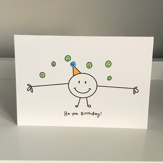 Ha Pea Birthday Smiley Guy - Happy Birthday Card