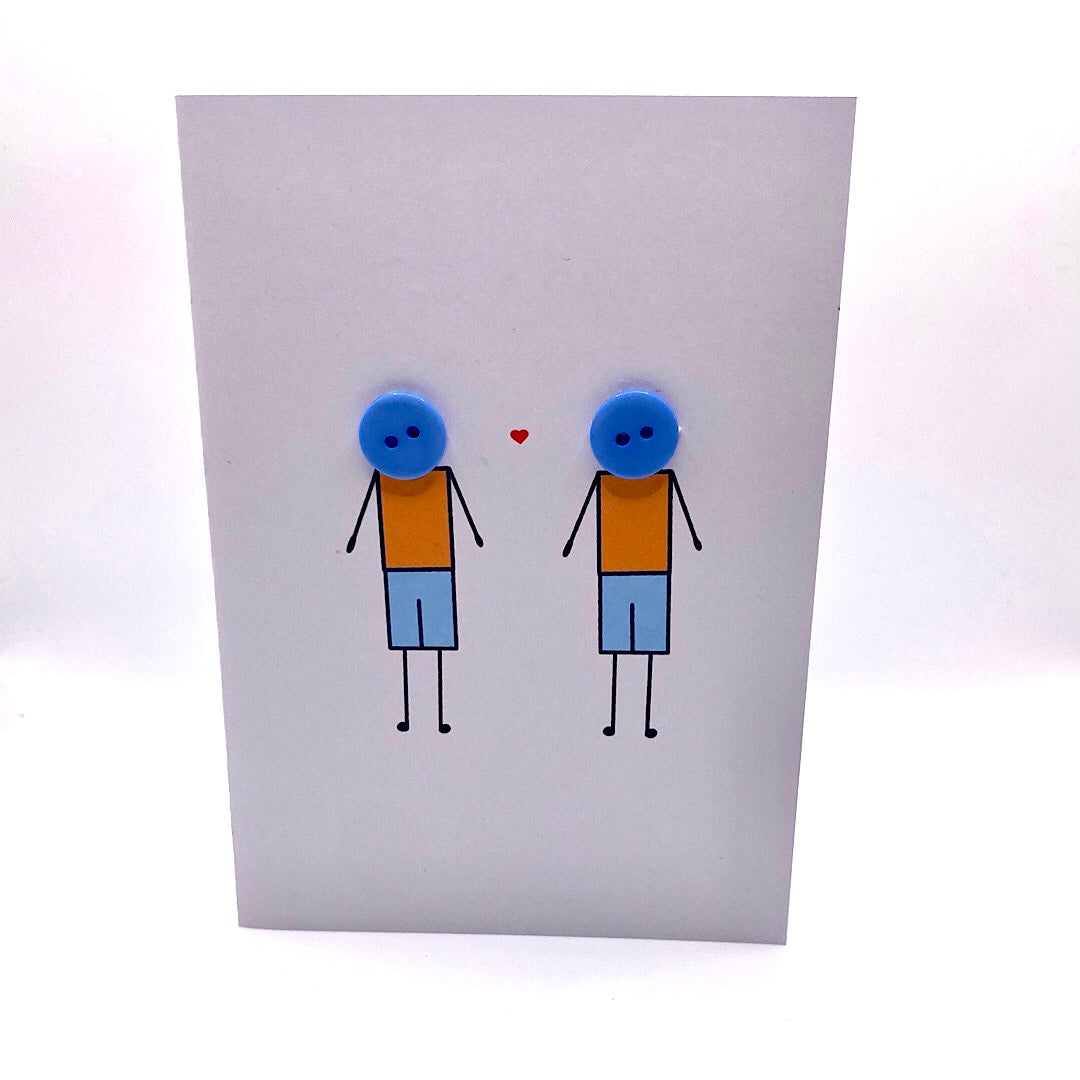 Male & Male, Little Heart, Plain - Valentines Card